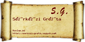 Sárközi Gréta névjegykártya